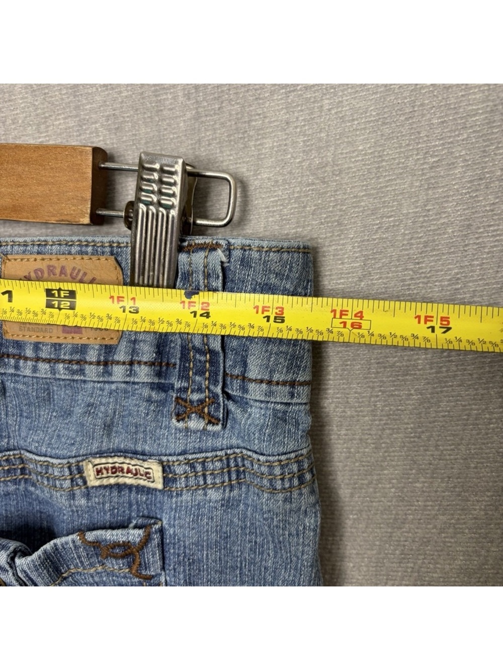 Y2K Hydraulic Denim Mini Skirt Low Rise Pocket Detail 2000s Medium Flap Britany - Picture 3 of 3